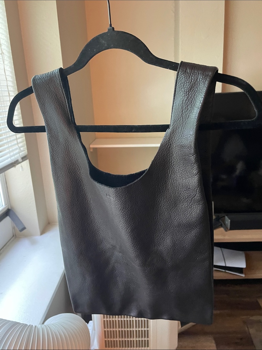 BAGGU Leather Shopper Tote